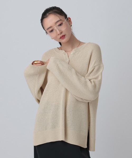 LEPSIM（レプシィム）の「5ゲージカノコヘンリープルオーバー　639451（ニット/セーター・レディース・ベージュ/ピンク/ナチュラル/ブラック・FREE）」の19枚目の写真