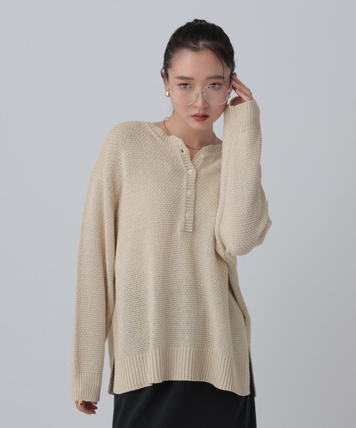LEPSIM（レプシィム）の「5ゲージカノコヘンリープルオーバー　639451（ニット/セーター・レディース・ベージュ/ピンク/ナチュラル/ブラック・FREE）」の20枚目の写真