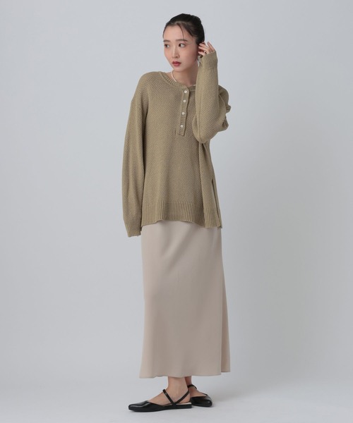 LEPSIM（レプシィム）の「5ゲージカノコヘンリープルオーバー　639451（ニット/セーター・レディース・ベージュ/ピンク/ナチュラル/ブラック・FREE）」の6枚目の写真