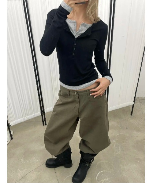 BLACKUP（ブラックアップ）の「[MADE] ソルドローウエストバルーンコットンパンツ（その他パンツ・レディース・アイボリー/カーキ/ブラック・SMALL/MEDIUM/LARGE）」の5枚目の写真