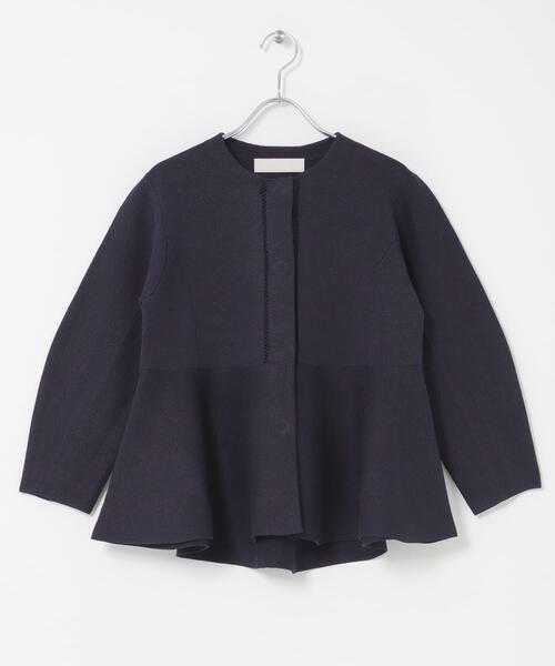 URBAN RESEARCH ROSSO WOMEN(アーバンリサーチ ロッソ)の「MARILYN MOON PAPER KNIT EMBROIDERY JACKET(ノーカラージャケット・レディース・ブラック/ネイビー・FREE)」の2枚目の写真