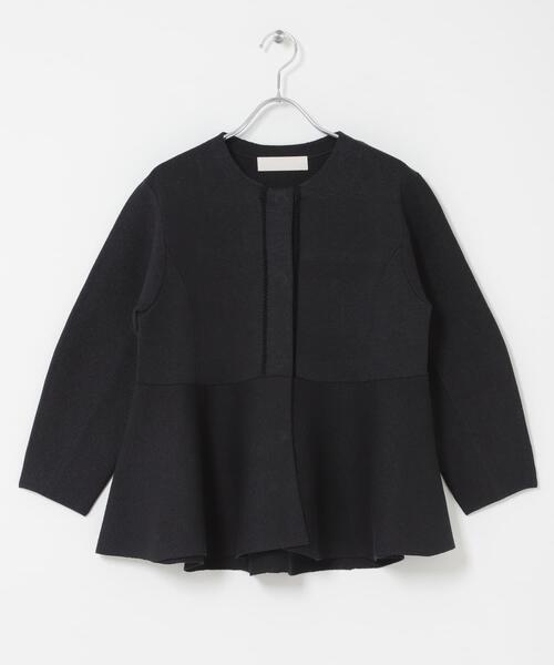 URBAN RESEARCH ROSSO WOMEN(アーバンリサーチ ロッソ)の「MARILYN MOON PAPER KNIT EMBROIDERY JACKET(ノーカラージャケット・レディース・ブラック/ネイビー・FREE)」の5枚目の写真