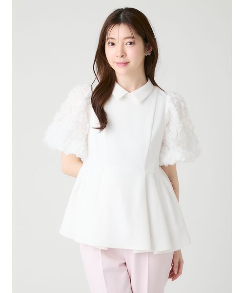 CELFORD（セルフォード）の「襟付きデザインスリーブブラウス（シャツ/ブラウス・レディース・ライトピンク/ホワイト/ライトグレー・36/38）」の22枚目の写真