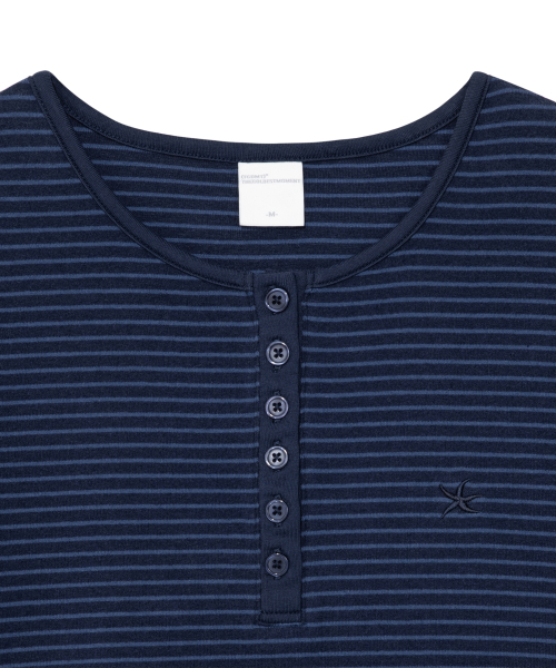 THECOLDESTMOMENT(ザコールデストモーメント)の「(w) TCM stripe round henley neck T (navy)(Tシャツ/カットソー・レディース・その他・MEDIUM/SMALL)」の4枚目の写真