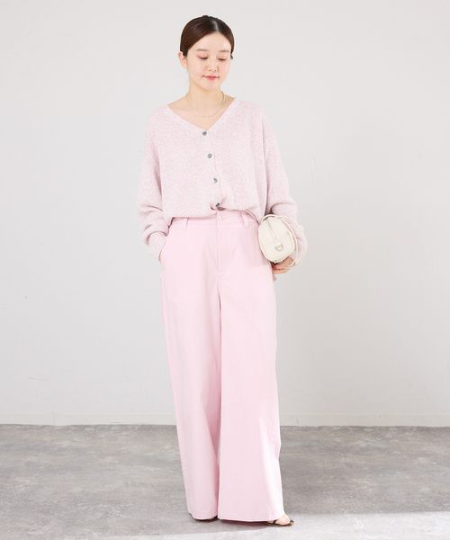 IENA（イエナ）の「ミックスヤーン  2WAY Vカーディガン（カーディガン/ボレロ・レディース・ベージュ/バーガンディー/ネイビー・FREE）」の5枚目の写真