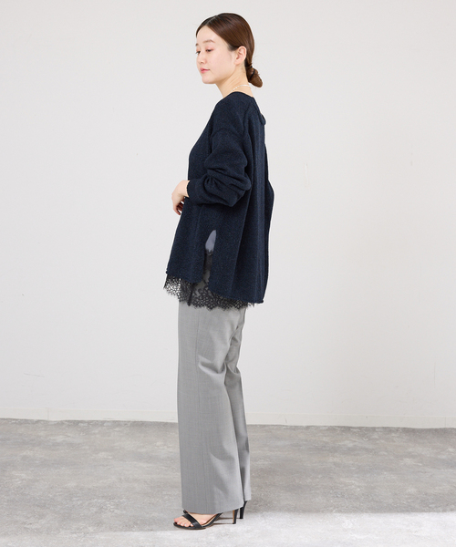 IENA（イエナ）の「ミックスヤーン  2WAY Vカーディガン（カーディガン/ボレロ・レディース・ベージュ/バーガンディー/ネイビー・FREE）」の6枚目の写真