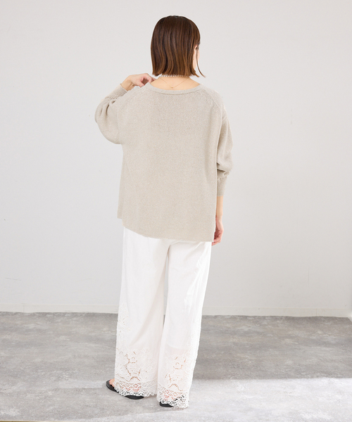 IENA（イエナ）の「ミックスヤーン  2WAY Vカーディガン（カーディガン/ボレロ・レディース・ベージュ/バーガンディー/ネイビー・FREE）」の11枚目の写真