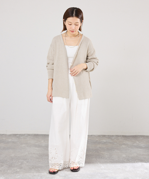 IENA（イエナ）の「ミックスヤーン  2WAY Vカーディガン（カーディガン/ボレロ・レディース・ベージュ/バーガンディー/ネイビー・FREE）」の12枚目の写真