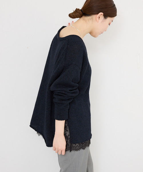 IENA（イエナ）の「ミックスヤーン  2WAY Vカーディガン（カーディガン/ボレロ・レディース・ベージュ/バーガンディー/ネイビー・FREE）」の14枚目の写真