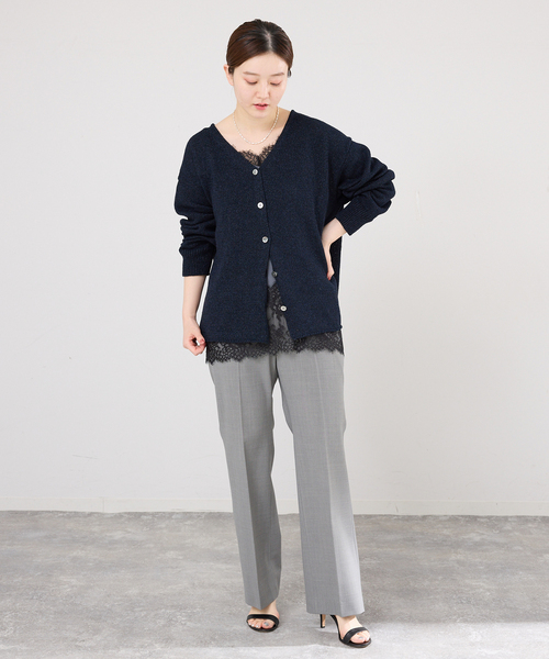 IENA（イエナ）の「ミックスヤーン  2WAY Vカーディガン（カーディガン/ボレロ・レディース・ベージュ/バーガンディー/ネイビー・FREE）」の16枚目の写真