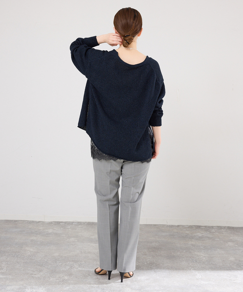 IENA（イエナ）の「ミックスヤーン  2WAY Vカーディガン（カーディガン/ボレロ・レディース・ベージュ/バーガンディー/ネイビー・FREE）」の17枚目の写真