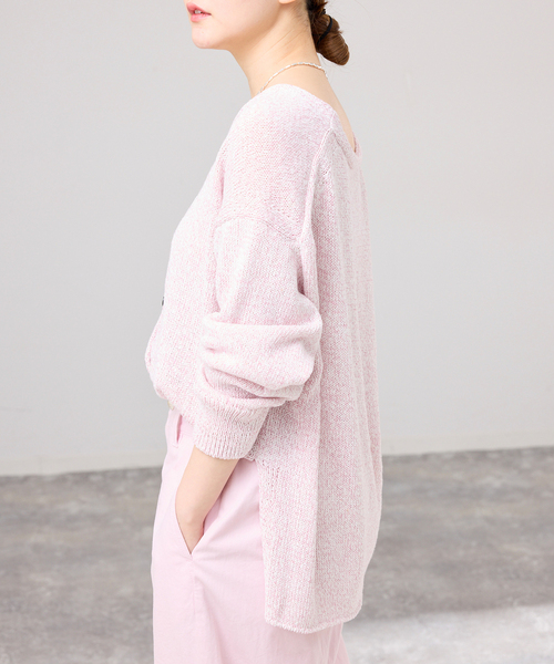 IENA（イエナ）の「ミックスヤーン  2WAY Vカーディガン（カーディガン/ボレロ・レディース・ベージュ/バーガンディー/ネイビー・FREE）」の18枚目の写真