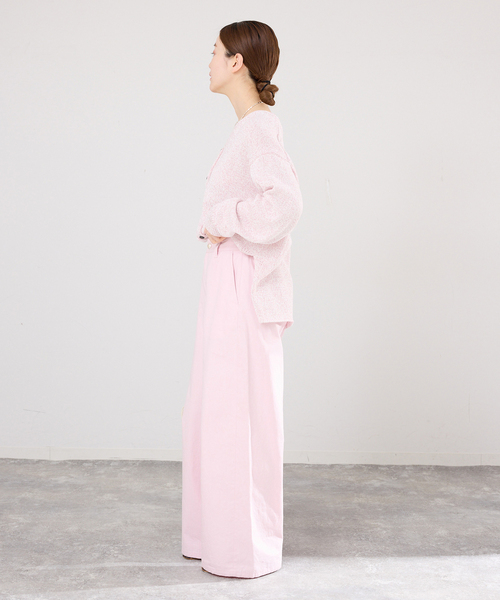 IENA（イエナ）の「ミックスヤーン  2WAY Vカーディガン（カーディガン/ボレロ・レディース・ベージュ/バーガンディー/ネイビー・FREE）」の21枚目の写真