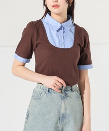 レイヤード風トップス