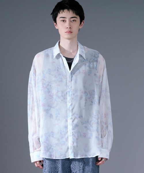 Ellno Loset(エルノロゼット)の「アソートデザインシアーシャツ(シャツ/ブラウス・メンズ・ブルー/ホワイト系その他/パープル/ブラック系その他/ブラック・LARGE/SMALL/MEDIUM)」の6枚目の写真