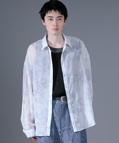 Ellno Loset(エルノロゼット)の「アソートデザインシアーシャツ(シャツ/ブラウス・メンズ・ブルー/ホワイト系その他/パープル/ブラック系その他/ブラック・LARGE/SMALL/MEDIUM)」の8枚目の写真
