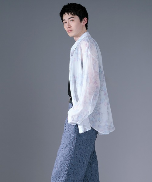 Ellno Loset(エルノロゼット)の「アソートデザインシアーシャツ(シャツ/ブラウス・メンズ・ブルー/ホワイト系その他/パープル/ブラック系その他/ブラック・LARGE/SMALL/MEDIUM)」の10枚目の写真