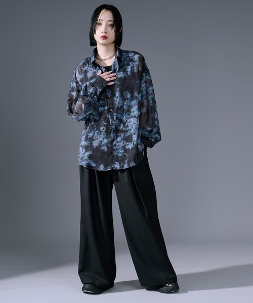 Ellno Loset(エルノロゼット)の「アソートデザインシアーシャツ(シャツ/ブラウス・メンズ・ブルー/ホワイト系その他/パープル/ブラック系その他/ブラック・LARGE/SMALL/MEDIUM)」の21枚目の写真