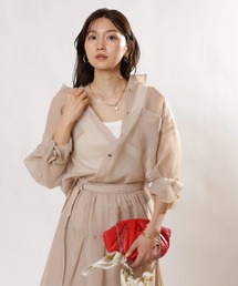 JUSGLITTY（ジャスグリッティー）の「2WAYリネンライクシアーシャツ（シャツ/ブラウス）」