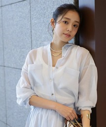 JUSGLITTY（ジャスグリッティー）の「２ＷＡＹリネンライクシアーシャツ（シャツ/ブラウス・レディース）」
