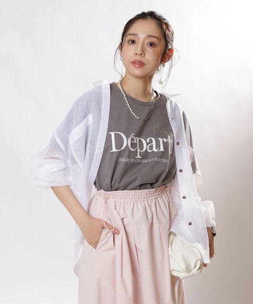 JUSGLITTY（ジャスグリッティー）の「２ＷＡＹリネンライクシアーシャツ（シャツ/ブラウス・レディース・サックスブルー/ピンク/ホワイト/イエロー/ベージュ・1/2）」の7枚目の写真