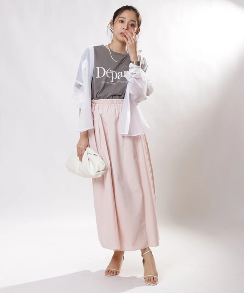 JUSGLITTY（ジャスグリッティー）の「２ＷＡＹリネンライクシアーシャツ（シャツ/ブラウス・レディース・サックスブルー/ピンク/ホワイト/イエロー/ベージュ・1/2）」の10枚目の写真