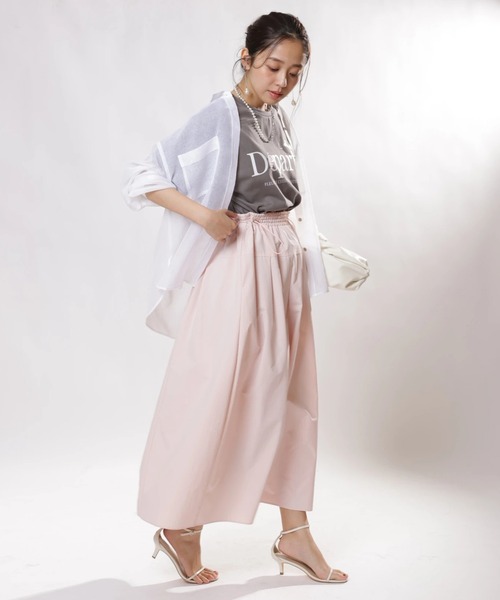 JUSGLITTY（ジャスグリッティー）の「２ＷＡＹリネンライクシアーシャツ（シャツ/ブラウス・レディース・サックスブルー/ピンク/ホワイト/イエロー/ベージュ・1/2）」の11枚目の写真