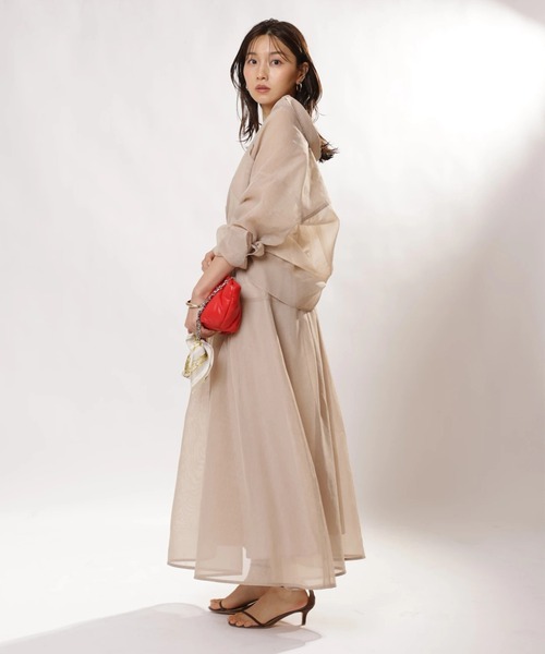 JUSGLITTY（ジャスグリッティー）の「２ＷＡＹリネンライクシアーシャツ（シャツ/ブラウス・レディース・サックスブルー/ピンク/ホワイト/イエロー/ベージュ・1/2）」の21枚目の写真