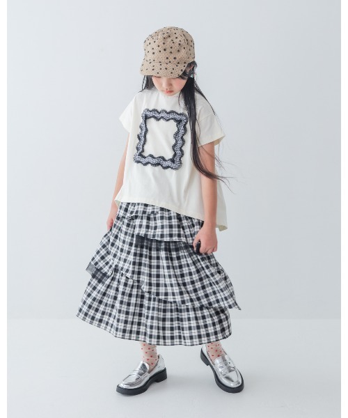 unica(ユニカ)の「フレームデザインTシャツ(Tシャツ/カットソー・キッズ・チャコール/ピンク/オフホワイト・XL/L/M/S)」の5枚目の写真