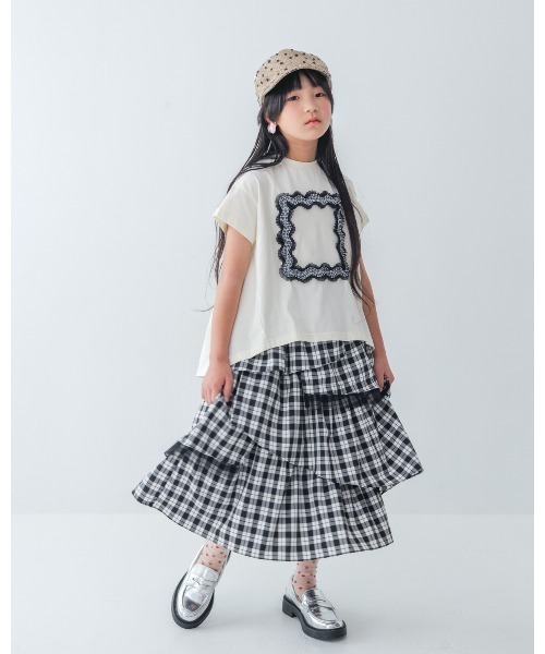 unica(ユニカ)の「フレームデザインTシャツ(Tシャツ/カットソー・キッズ・チャコール/ピンク/オフホワイト・XL/L/M/S)」の6枚目の写真