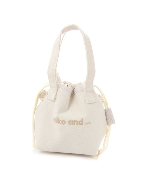 niko and...（ニコアンド）の「ニコロゴミニ保冷巾着（キッチンツール・レディース・ホワイト/ブラック・0）」の2枚目の写真