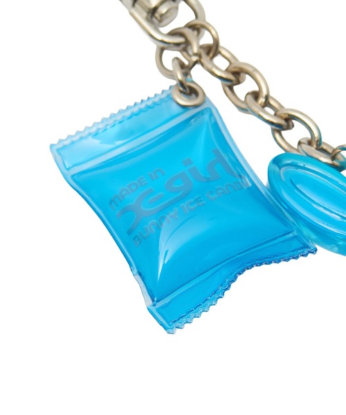 X-girl（エックスガール）の「BUNNY ICE CANDY KEY CHARM（キーホルダー・レディース・ライトブルー/ピンク・ONE SIZE）」の5枚目の写真