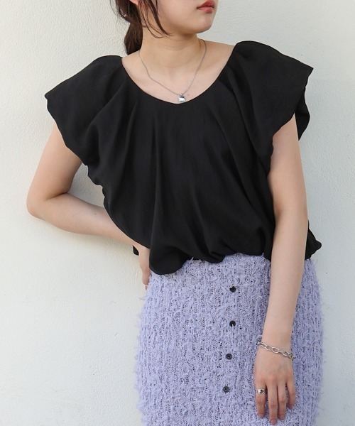 Bab(バブ)の「バルーンタックデザインブラウス(シャツ/ブラウス・レディース・オフホワイト/ブラック・MEDIUM)」の17枚目の写真