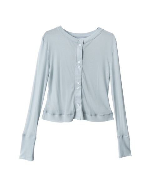 OFROOM(オフルーム)の「Sheer Skin Cardigan|シアースキンカーディガン(カーディガン/ボレロ・レディース・ネイビー/ピンク/ホワイト/ブルー/グレー/ブラック・FREE)」の7枚目の写真