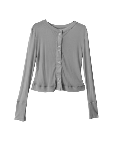 OFROOM(オフルーム)の「Sheer Skin Cardigan|シアースキンカーディガン(カーディガン/ボレロ・レディース・ネイビー/ピンク/ホワイト/ブルー/グレー/ブラック・FREE)」の11枚目の写真