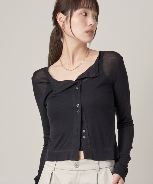 OFROOM(オフルーム)の「Sheer Skin Cardigan|シアースキンカーディガン(カーディガン/ボレロ・レディース・ネイビー/ピンク/ホワイト/ブルー/グレー/ブラック・FREE)」の18枚目の写真