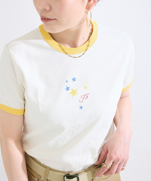 B.C STOCK(ベーセーストック)の「【WEB+一部店舗限定】MY NAME IS PETER / (W)STAR FLAG RINGER T-SHIRTS(Tシャツ/カットソー・レディース・イエロー/ブルー/レッド・FREE)」の2枚目の写真