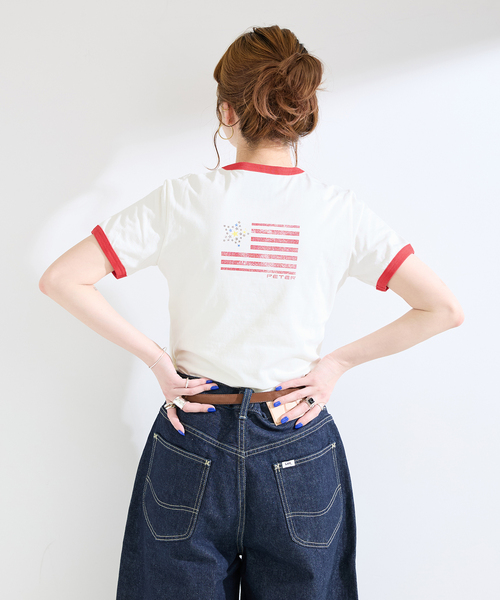 B.C STOCK(ベーセーストック)の「【WEB+一部店舗限定】MY NAME IS PETER / (W)STAR FLAG RINGER T-SHIRTS(Tシャツ/カットソー・レディース・イエロー/ブルー/レッド・FREE)」の15枚目の写真