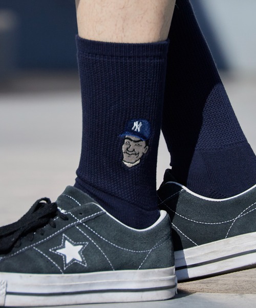 ROSTER SOX(ロスターソックス)の「ROSTER SOX/ロスターソックス MLB チームエンブレム リブ編み クルーソックス 日本製 2026年 夏 夏服(ソックス/靴下・メンズ・ブラック/ホワイト系その他/ホワイト系その他2/ホワイト系その他3/グレー/ネイビー・25-27CM)」の6枚目の写真