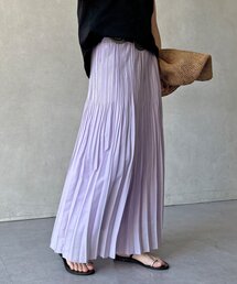 【WEB限定】リネンライクシアースラブプリーツスカート