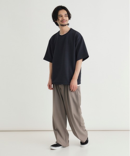 BACK NUMBER(バックナンバー)の「BACK NUMBER(バックナンバー)ジャガードフェイクレイヤード半袖Tシャツ(Tシャツ/カットソー・メンズ・ネイビー/ダークグレー/グレー・S/L/XL/M)」の12枚目の写真