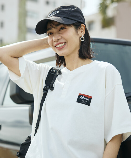 NANGA × FREAK'S STORE/ナンガ 別注 裾スピンドル ヘンリーネックT