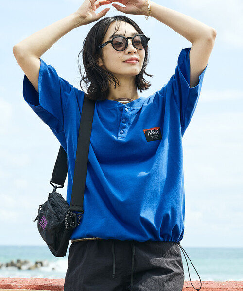 NANGA × FREAK'S STORE/ナンガ 別注 裾スピンドル ヘンリーネックT