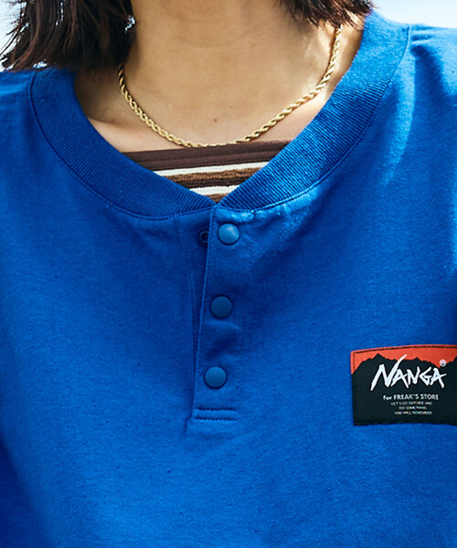 FREAK'S STORE(フリークスストア)の「NANGA × FREAK'S STORE/ナンガ 別注 裾スピンドル ヘンリーネックTシャツ(Tシャツ/カットソー・レディース・ブラック/ブルー/ホワイト・フリ-)」の15枚目の写真
