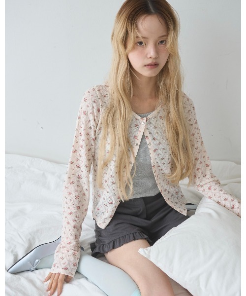 Flower print sheer cardigan/花柄シアーカーディガン（カーディガン