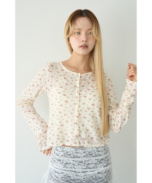 Flower print sheer cardigan/花柄シアーカーディガン（カーディガン