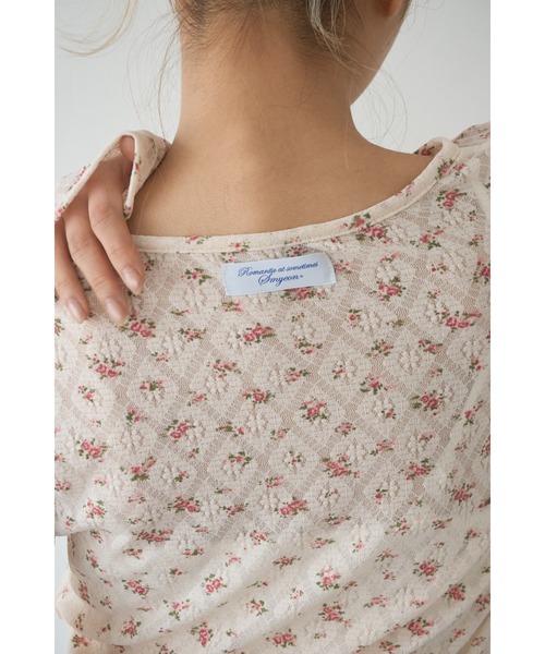 Smyeon(スミョン)の「Flower print sheer cardigan/花柄シアーカーディガン(カーディガン/ボレロ・レディース・ピンク/アイボリー・FREE)」の13枚目の写真