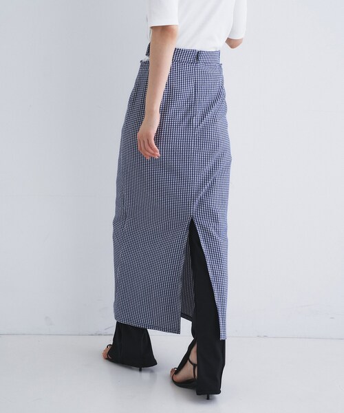 CODE A(コードエー)の「gingham check pencil skirt(スカート・レディース・ブラック系1/ネイビー系1・34/36)」の5枚目の写真