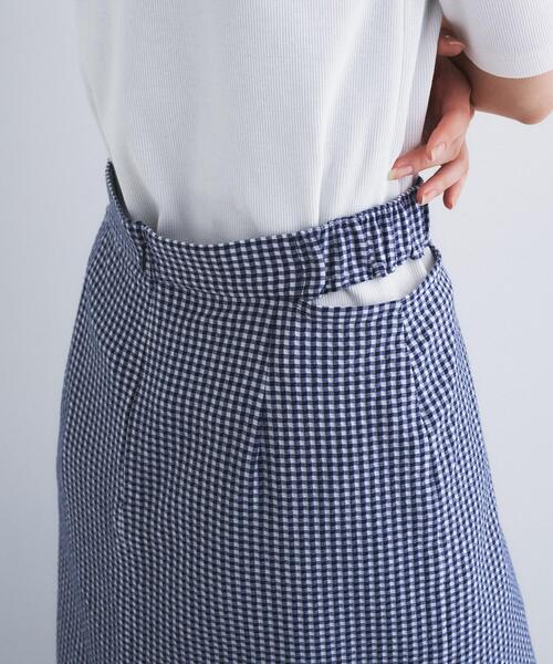 CODE A(コードエー)の「gingham check pencil skirt(スカート・レディース・ブラック系1/ネイビー系1・34/36)」の8枚目の写真