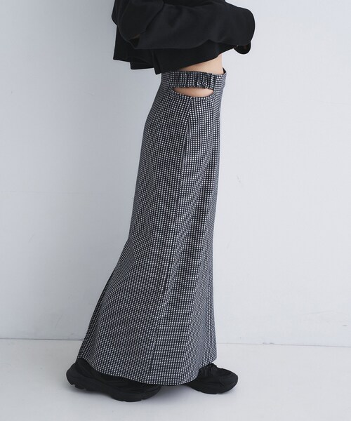 CODE A(コードエー)の「gingham check pencil skirt(スカート・レディース・ブラック系1/ネイビー系1・34/36)」の13枚目の写真